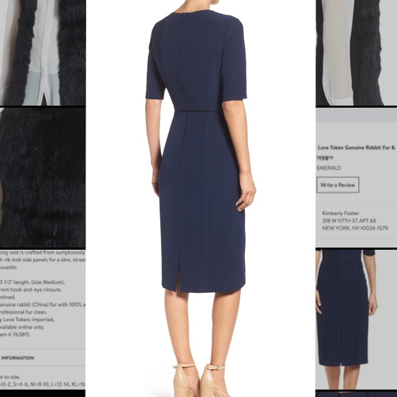 Maggy London Solid Dream Crepe - Navy Size 4 - Picture 3 of 8